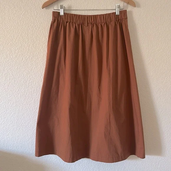 WORTHINGTON Orange Button-Front Skirt - Picture 3 of 3
